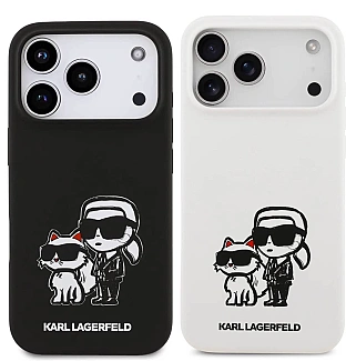 قاب کارل لاگرفلد Karl Lagerfeld در کنار گربه مشکی Iphone سری 17